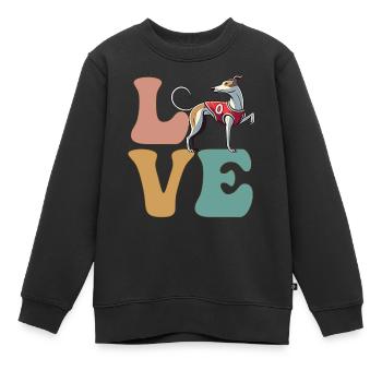 Windhund Hundeliebhaber - Kinder Premium Organic Sweatshirt - Schwarz - Vorne - AI Model Kid Female (0cm)
