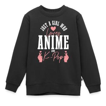 K-Pop-Fan Geschenk Koreanische Popmusik - Kinder Premium Organic Sweatshirt - Schwarz - Vorne - AI Model Kid Female (0cm)