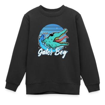 Gator Boy - Sweat Premium enfant bio - noir - Devant - AI Model Kid Female (0cm)