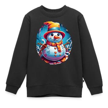 Bonhomme de neige, bonhomme de neige - Sweat Premium enfant bio - noir - Devant - AI Model Kid Female (0cm)