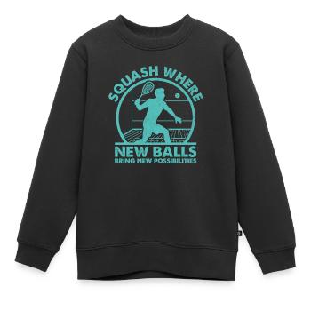 Squashspieler Squash Tennisspieler Raquetball Spor - Kinder Premium Organic Sweatshirt - Schwarz - Vorne - AI Model Kid Female (0cm)