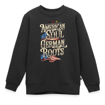 Âme américaine Racines allemandes Allemagne Amérique - Sweat Premium enfant bio - noir - Devant - AI Model Kid Female (0cm)