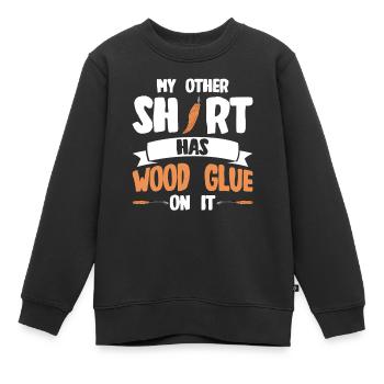 Sculpture sur bois brillant sur bois - Sweat Premium enfant bio - noir - Devant - AI Model Kid Female (0cm)