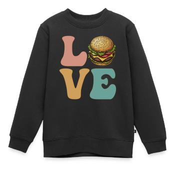 Hamburger Cheeseburger - Kinder Premium Organic Sweatshirt - Schwarz - Vorne - AI Model Kid Female (0cm)