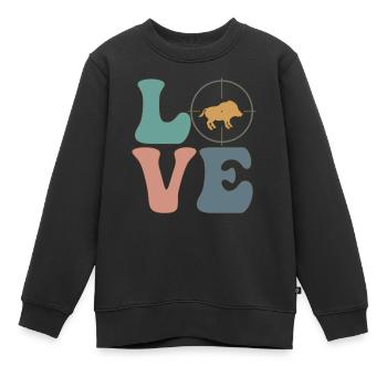 Hog Hunter Schweinejagd - Kinder Premium Organic Sweatshirt - Schwarz - Vorne - AI Model Kid Female (0cm)