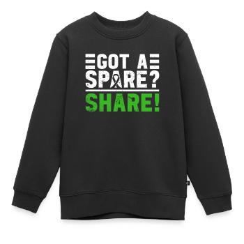 Don d’organes Greffe d’organes Don d’organes - Sweat Premium enfant bio - noir - Devant - AI Model Kid Female (0cm)
