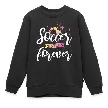 Soccer féminin, Football féminin, Football féminin - Sweat Premium enfant bio - noir - Devant - AI Model Kid Female (0cm)