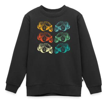 Monster Truck - Sweat Premium enfant bio - noir - Devant - AI Model Kid Female (0cm)