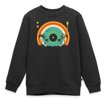 Vinyl Record Collector - Kids Premium Organic Sweatshirt - black - Front - AI Model Kid Female (0cm)
