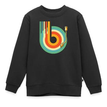 Collectionneur de disques vinyles - Sweat Premium enfant bio - noir - Devant - AI Model Kid Female (0cm)
