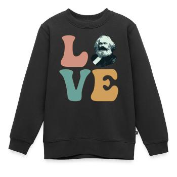 Karl Marx AMOUR Communisme Communiste Social - Sweat Premium enfant bio - noir - Devant - AI Model Kid Female (0cm)