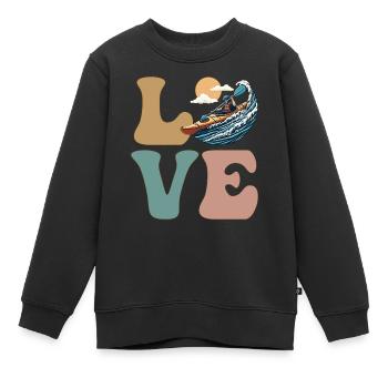 Kajak Kajakfahrer - Kinder Premium Organic Sweatshirt - Schwarz - Vorne - AI Model Kid Female (0cm)