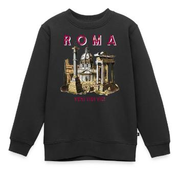 ROMA VENI VIDI VICI - Kids Premium Organic Sweatshirt - black - Front - AI Model Kid Female (0cm)