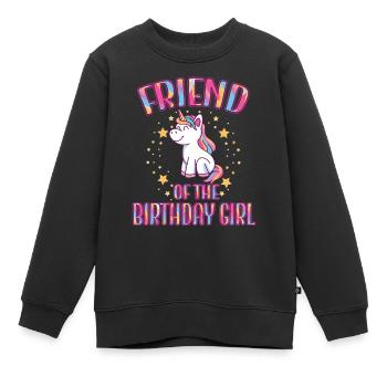 Ami de la fête de famille Licorne fille d’anniversaire - Sweat Premium enfant bio - noir - Devant - AI Model Kid Female (0cm)