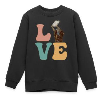 Moïse Juif Israélien 10 Commandements - Sweat Premium enfant bio - noir - Devant - AI Model Kid Female (0cm)