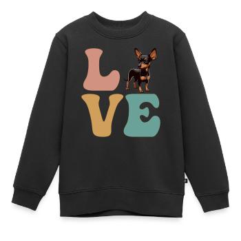 Zwergpinscher Hundeliebhaber - Kinder Premium Organic Sweatshirt - Schwarz - Vorne - AI Model Kid Female (0cm)