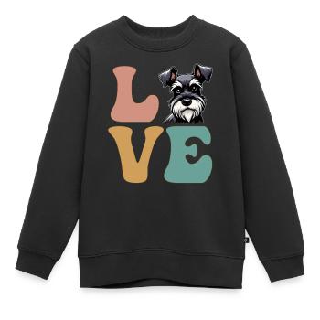 Zwergschnauzer Hundeliebhaber - Kinder Premium Organic Sweatshirt - Schwarz - Vorne - AI Model Kid Female (0cm)