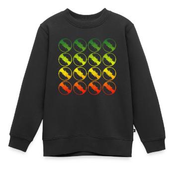 Disque vinyle Dub Reggae DJ - Sweat Premium enfant bio - noir - Devant - AI Model Kid Female (0cm)