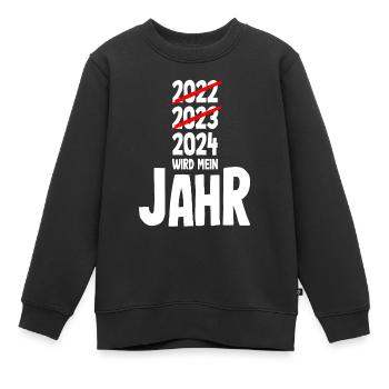 Silvester 2024 wird mein Jahr - Kinder Premium Organic Sweatshirt - Schwarz - Vorne - AI Model Kid Female (0cm)