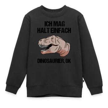 Cadeau d’amour Dino facile - Sweat Premium enfant bio - noir - Devant - AI Model Kid Female (0cm)