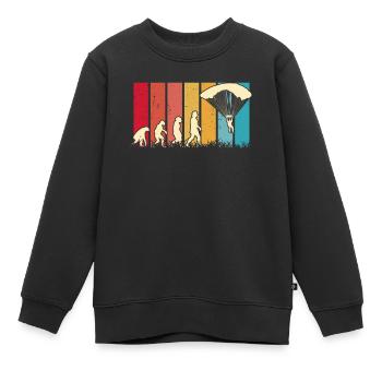 Fallschirmspringer EvolutionFallmschirm Skydive - Kinder Premium Organic Sweatshirt - Schwarz - Vorne - AI Model Kid Female (0cm)