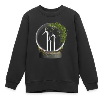 Énergie éolienne Boule de verre Énergie éolienne Énergie éolienne - Sweat Premium enfant bio - noir - Devant - AI Model Kid Female (0cm)