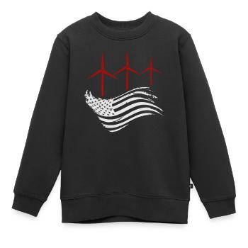 Windpower Amerika Wind Windenergie - Kinder Premium Organic Sweatshirt - Schwarz - Vorne - AI Model Kid Female (0cm)