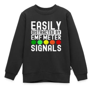 Enquêteur paranormal Chasse aux fantômes - Sweat Premium enfant bio - noir - Devant - AI Model Kid Female (0cm)