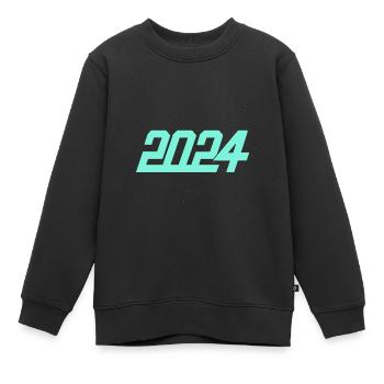 2024 - Kinder Premium Organic Sweatshirt - Schwarz - Vorne - AI Model Kid Female (0cm)