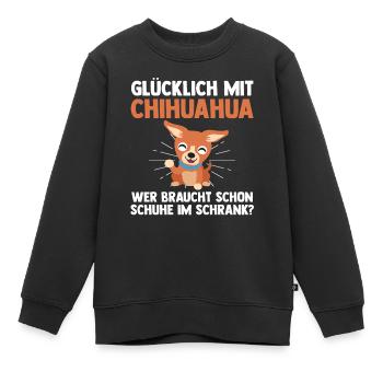 Hund Chihuahua - Kinder Premium Organic Sweatshirt - Schwarz - Vorne - AI Model Kid Female (0cm)