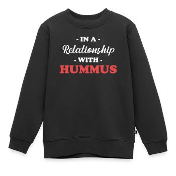 En relation avec le houmous sans gluten - Sweat Premium enfant bio - noir - Devant - AI Model Kid Female (0cm)