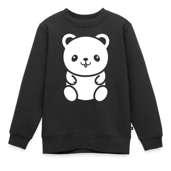 Ours en peluche petit nounours - Sweat Premium enfant bio - noir - Devant - AI Model Kid Female (0cm)