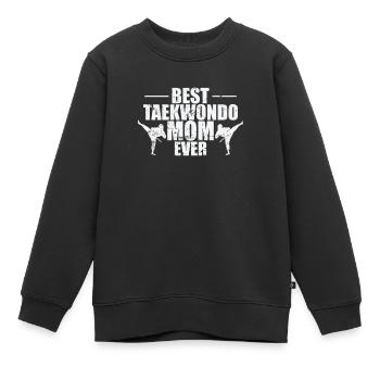 Best Taekwondo Mom Ever Kampfsport - Kinder Premium Organic Sweatshirt - Schwarz - Vorne - AI Model Kid Female (0cm)