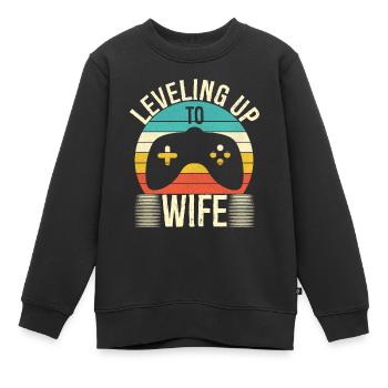 Ehefrau Gamer steigt zur Ehefrau auf - Kinder Premium Organic Sweatshirt - Schwarz - Vorne - AI Model Kid Female (0cm)
