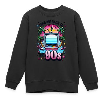 Take me Back to the 90s - Kinder Premium Organic Sweatshirt - Schwarz - Vorne - AI Model Kid Female (0cm)