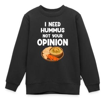 Je n’ai pas besoin de houmous Votre avis Sans gluten - Sweat Premium enfant bio - noir - Devant - AI Model Kid Female (0cm)