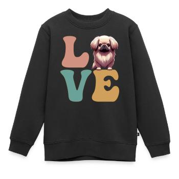Pekinese Hundeliebhaber - Kinder Premium Organic Sweatshirt - Schwarz - Vorne - AI Model Kid Female (0cm)