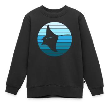 Mantarochen Eleganz im Ozean - Kinder Premium Organic Sweatshirt - Schwarz - Vorne - AI Model Kid Female (0cm)
