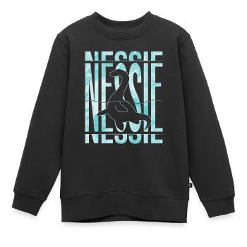 Monstre du Loch Ness de Nessie - Sweat Premium enfant bio - noir - Devant - AI Model Kid Female (0cm)