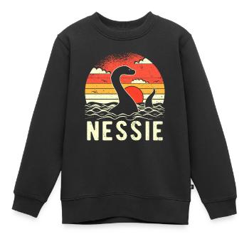 Monstre du Loch Ness de Nessie - Sweat Premium enfant bio - noir - Devant - AI Model Kid Female (0cm)