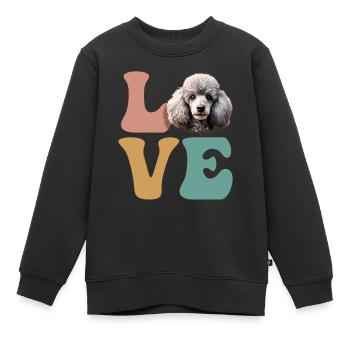 Pudelhund-Liebhaber - Kinder Premium Organic Sweatshirt - Schwarz - Vorne - AI Model Kid Female (0cm)