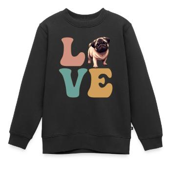 Mops Hundeliebhaber - Kinder Premium Organic Sweatshirt - Schwarz - Vorne - AI Model Kid Female (0cm)