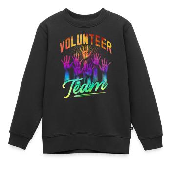Équipe de bénévoles - Sweat Premium enfant bio - noir - Devant - AI Model Kid Female (0cm)