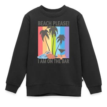 Plage s'il vous plait - Sweat Premium enfant bio - noir - Devant - AI Model Kid Female (0cm)