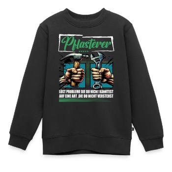 Pflasterer Beruf mit lustigen Spruch - Kinder Premium Organic Sweatshirt - Schwarz - Vorne - AI Model Kid Female (0cm)