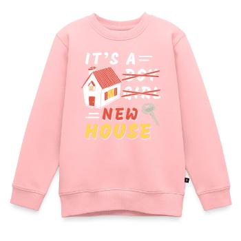 C’est une nouvelle maison - Sweat Premium enfant bio - rose - Devant - AI Model Kid Female (0cm)