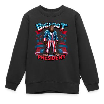 Candidat à la présidence du Bigfoot - Drapeau américain des États-Unis - Sweat Premium enfant bio - noir - Devant - AI Model Kid Female (0cm)