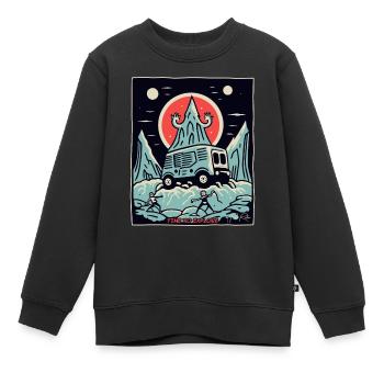 Zeit zum Erkunden - Kinder Premium Organic Sweatshirt - Schwarz - Vorne - AI Model Kid Female (0cm)