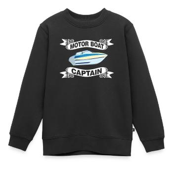 Bateau à moteur - Capitaine Bateau à moteur du lac Boater - Sweat Premium enfant bio - noir - Devant - AI Model Kid Female (0cm)
