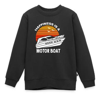 Bateau à moteur - Capitaine Bateau à moteur du lac Boater - Sweat Premium enfant bio - noir - Devant - AI Model Kid Female (0cm)